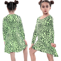 Girls Swing Dress Leopard Top Summer Trendy Top Skater Dresses 5-13 Years