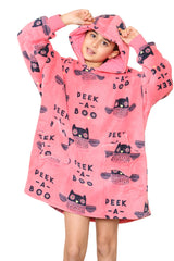 Kids Girls Boys Oversized Hoodie Animal Snuggle Blanket Super Soft Warm Fleece