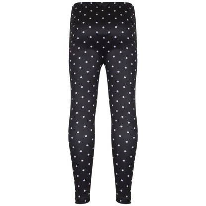 A2Z 4 Kids Girls Legging Spotty Print Black Soft Comfortable Stretchy Party Fashion Legging Pants Age 5-6, 7-8, 9-10, 11-12 & 13 years - A2Z 4 Kids