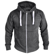 Mens Fleece Plain Zipper Hooded Long Sleeve Sweatshirt For Adults S-4XL