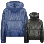 Girls Jackets Kids Reversible Cropped Hooded Padded Puffer Jacket Coat 5-13 Year