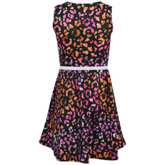 Kids Girls Skater Dress Sleeveless Party Fashion Leopard Print Summer Dresses