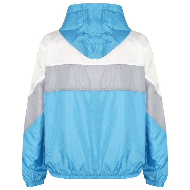 A2Z 4 Kids Windbreaker Turquoise Waterproof Raincoat Jackets Contrast Panels Shower Resistant Lightweight Hooded Coat Girls Boys Age 5-13 Years