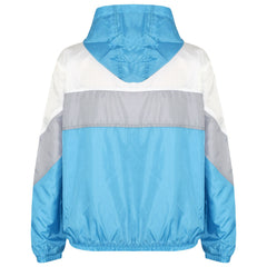 A2Z 4 Kids Windbreaker Turquoise Waterproof Raincoat Jackets Contrast Panels Shower Resistant Lightweight Hooded Coat Girls Boys Age 5-13 Years