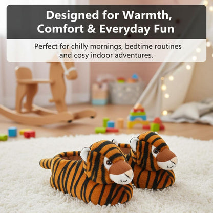 A2Z 4 Kids Boys Girls Cute Animal Slippers Non-Slip Winter Plush Warm Baby Shoes