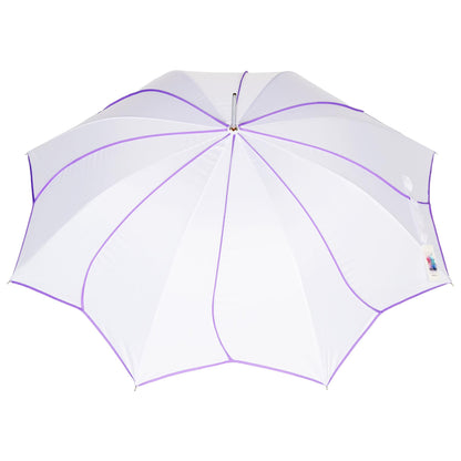 A2Z Wedding Umbrella 46" Auto Open Dome Dual Flower Piping Bride Groom Brolly