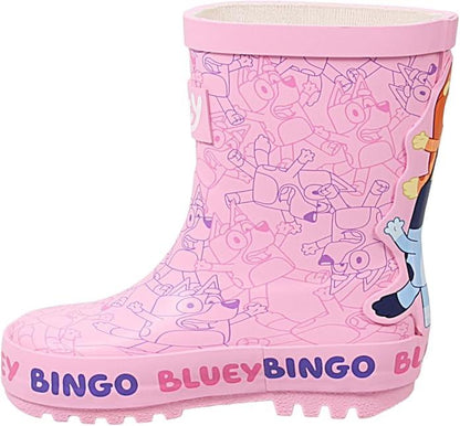 Bluey Girls Wellington Boots Toddler Kids Pink Waterproof Rain Footwear Wellies