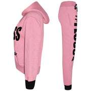 A2Z 4 Kids Tracksuit #Floss Print Fleece Baby Pink Hooded Crop Top Bottom Jogging Suit Joggers For Girls Age 5 6 7 8 9 10 11 12 13 Years