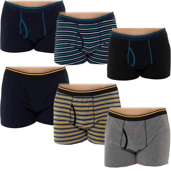 Mens Keyhole Trunks Shorts Underwear Pack Of 3 Knickers Elasticated Waistband
