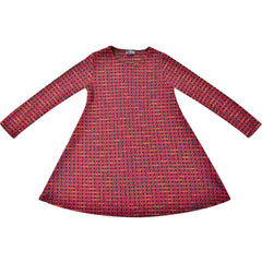 Kids Girls Swing Dress Long Sleeve Tweed Texture Flared Party Summer Dresses