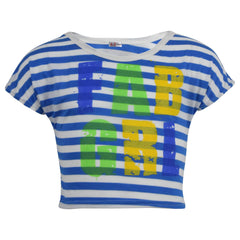 Kids Girls Crop Top FAB GRL Print Trendy Fashion Stylish Belly Shirt Tops & Tees