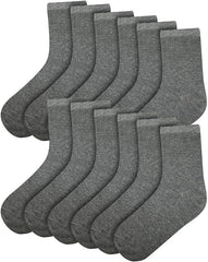 Kids Boys Girls Back to School Cotton Rich Plain Ankle School Socks Pack 6