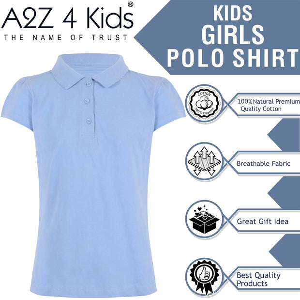 Kids Girls T Shirts Plain Polo Summer Fashion Soft Feel Tank Top 3-13 Yrs