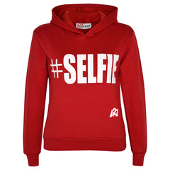 Kids Girls Boys Sweat Shirts Tops #Selfie Hooded Jumpers Hoodies New Age 2-13 Yr