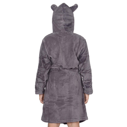 Kids Bathrobe Animal Face Nightgown Kids Rhino hooded Towel Dressing Gown