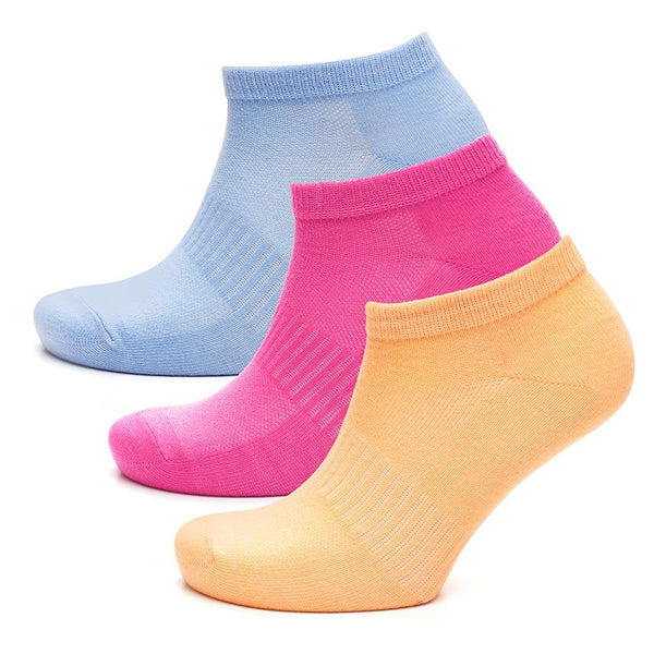 A2Z Ladies 3 Pack Trainer Socks Arch Support Breathable Mesh Low Cut Soft Fit