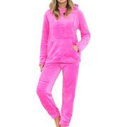 A2Z Womens Pyjamas Soft Warm Fleece Twosie Adults Hooded Long Sleeves Pyjamas 2 Piece Gift Set Size S-2XL