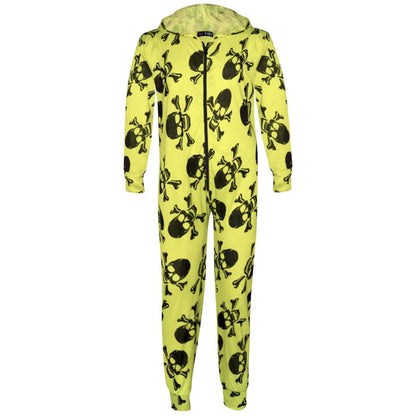 Kids Unisex Onesie Girls Boys Skull & Cross Bone Print Onesies All In One Jumpsuit PJ's New Age 5-13 Years - A2Z 4 Kids