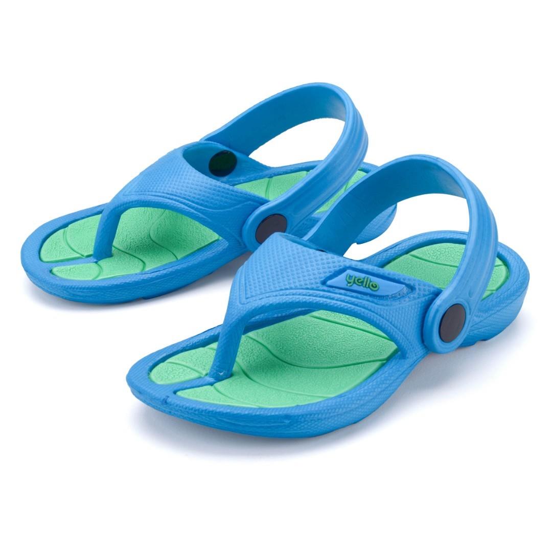 Kids Boys Slingback Flip Flops Pool Sandals Thong Strap Beach Sports Sliders