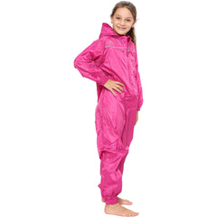 Girls Boys Raincoat Kids Puddle Suit Rainwear Waterproof Hooded Rainsuit 2-13 Yr