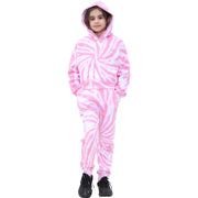 Kids Tie Dye Tracksuit Gym Cropped Hoodie Sweatpants Cord Set Girls Age 5-13