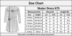 Kids Girls Skater Dress Summer Party Dance Long Sleeves Dresses Age 3-13 Years
