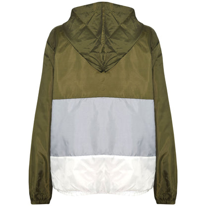 Kids Girls Boys Windbreaker Contrast Panel Jackets Hooded Raincoat Rain Mac 5-13