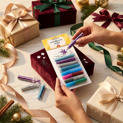 A2Z Glitter Glue Set With Glitter Foam Shapes For Arts And Crafts Kids