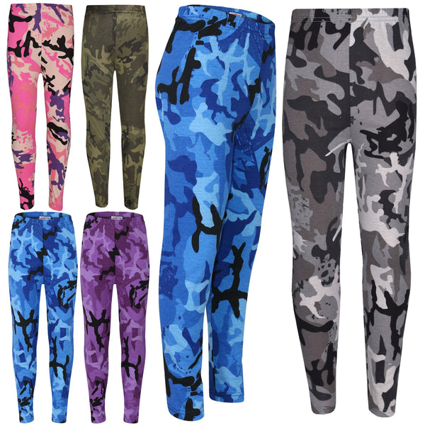 Kids Girls Legging Designer's Camouflage Print Trendy Fashion Leggings 5-13 Year