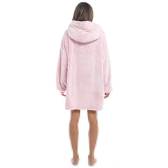 Womens Oversized Hoodie Blanket Plush Two Tone Sherpa Fleece Lining Warm Snuggle