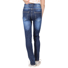 Kids Girls Denim Stars Ripped Jeans Comfort Stretchy Skinny Fashion Pants