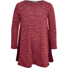 Kids Girls Swing Dress Long Sleeve Tweed Texture Flared Party Summer Dresses