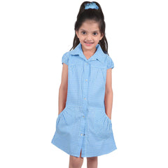 Kids Pack of 2 Girls Dress Breathable with Matching Scrunchies Age 3-14 Years