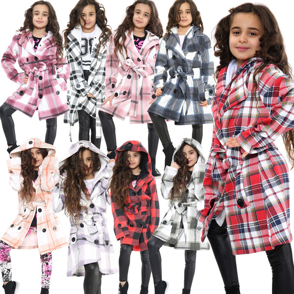 A2Z 4 Kids Parka Jacket Hooded Warm Jacket Oversized Belted Cuffs 5 -13 Years