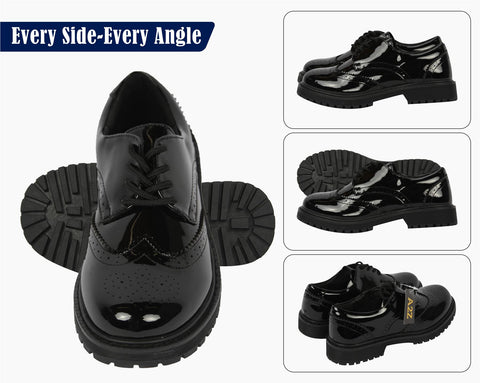 A2Z Girls Teens Ladies Brogue School University Office Lace Up PU Leather Shoes