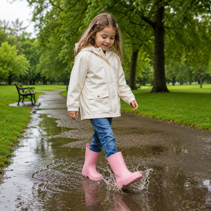 Kids Girls Wellington Wellies Non-Slip Waterproof Lightweight Rain Boots