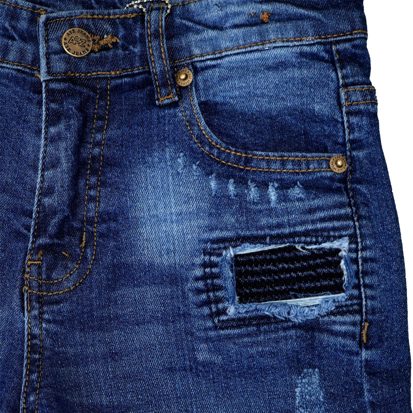 Kids Boys Ripped Dark Blue Denim Shorts Comfort Stretch Jeans Trouser Pants 5-13