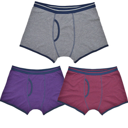 A2Z Mens Narrow Stripe Stretch Trunks Pack Of 3 Knickers Elasticated Waistband