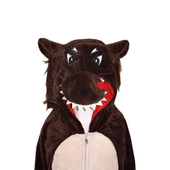 Kids Girls Boys A2Z Onesie One Piece Soft Fluffy Wolf All In One Costume 5-13 Yr