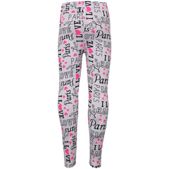 Kids Girls Legging I Love Paris Print Trendy Fashion Dance Party Summer Leggings