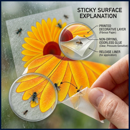 A2Z Window Sticker Fly Traps Pack of 3 Non Toxic Sticky Fly Catcher Stickers