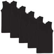 Kids Girls Ribbed Vest Top 100% Thick Cotton Fashion Tank Tops T Shirt 2-13 Year