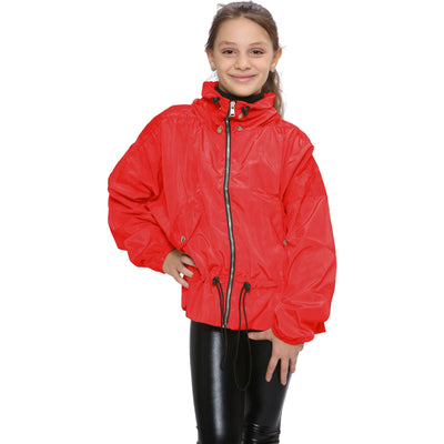 A2Z 4 Kids Windbreaker Shower Proof Windproof Red Jacket Stylish Lightweight Casual Coat Girls Cagoule Rain Mac Raincoats Age 5-13 Years - A2Z 4 Kids