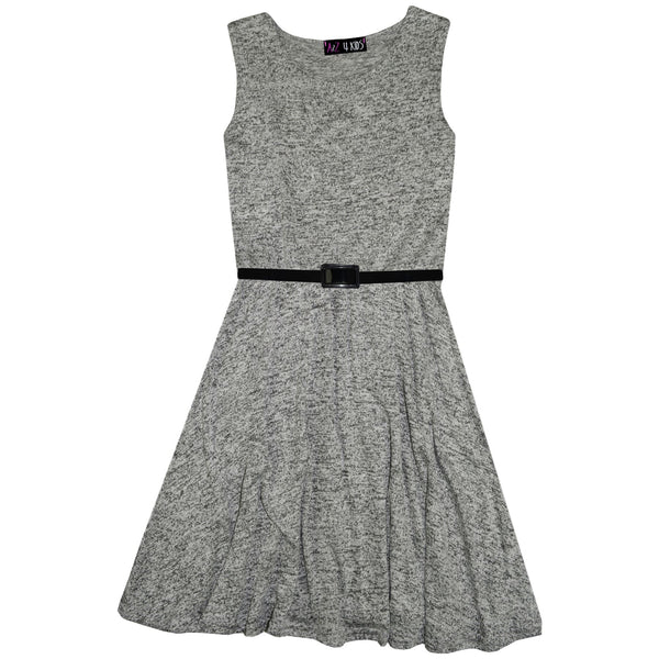 Kid Girls Skater Dress Knitted Trendy Fashion Top Party Dresses New Age 7-13 Yr