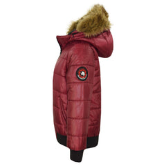 Boys Girls Jackets Kids Maya Faux Fur Hooded Padded Puffer Bubble Coats 5-13 Yrs