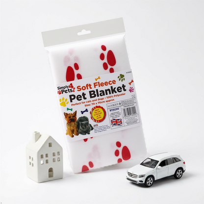 A2Z Cosy Fleece Pet Blanket 70 x 70 cm Soft Paw Print Polyester Mat