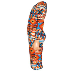 Girls Skater Dress Kids Aztec Print Summer Party Swing Midi Dresses 7-13 Years