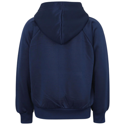 A2Z 4 Kids Girls Boys Unisex Plain Tracksuit Navy Hooded Sweat Hoodie & Bottom Gymwear Jogging Suit Joggers Age 5 6 7 8 9 10 11 12 13 Years