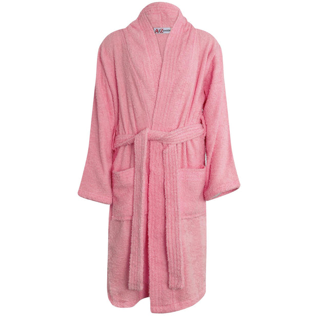 A2Z 4 Kids Terry Towelling Shawl Collar Baby Pink Bath Robe Dressing Gown Beach Bathing Swimming Surfing Soft 100% Cotton Bathrobe For Children Girls Age 5-13 Years