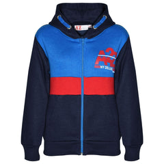 Kids Boys Girls Contrast Panel Tracksuit A2Z NY Deluxe Print Hoodie With Joggers